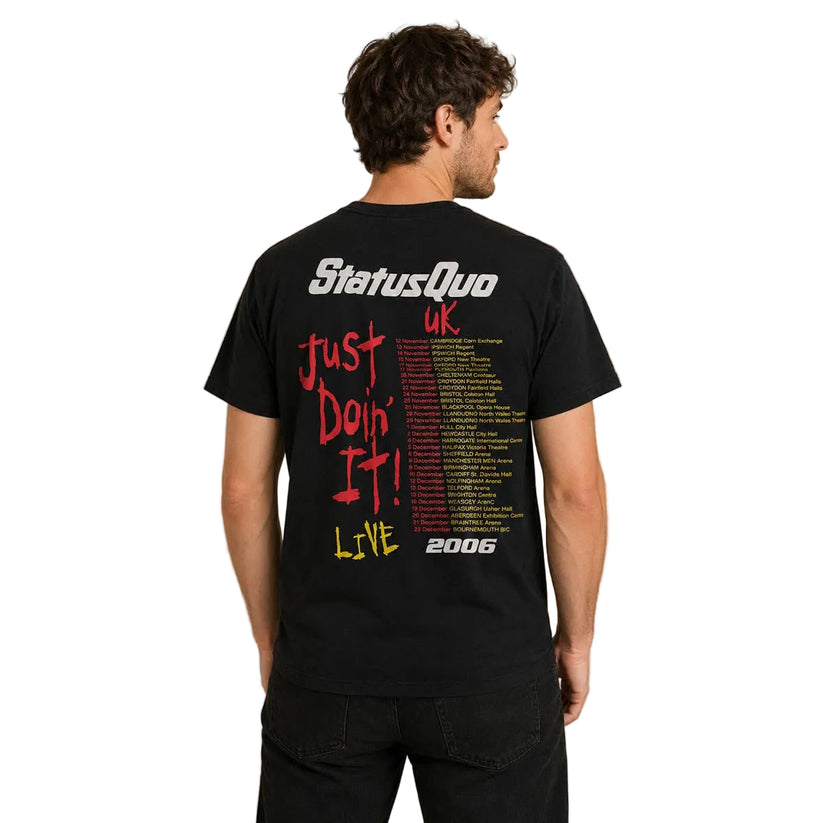Status Quo Just Doin' It Live 2006 UK Tour T-Shirt XL Black Gildan – Music T-Shirt product photo 2 | RewearableUK