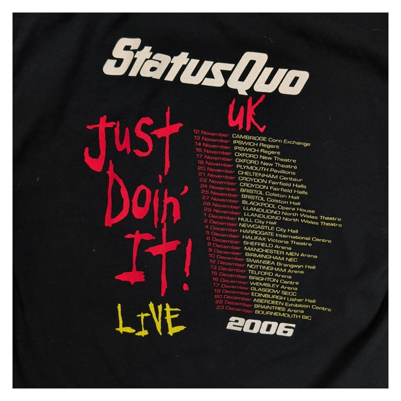 Status Quo Just Doin' It Live 2006 UK Tour T-Shirt XL Black Gildan – product photo 4 | RewearableUK