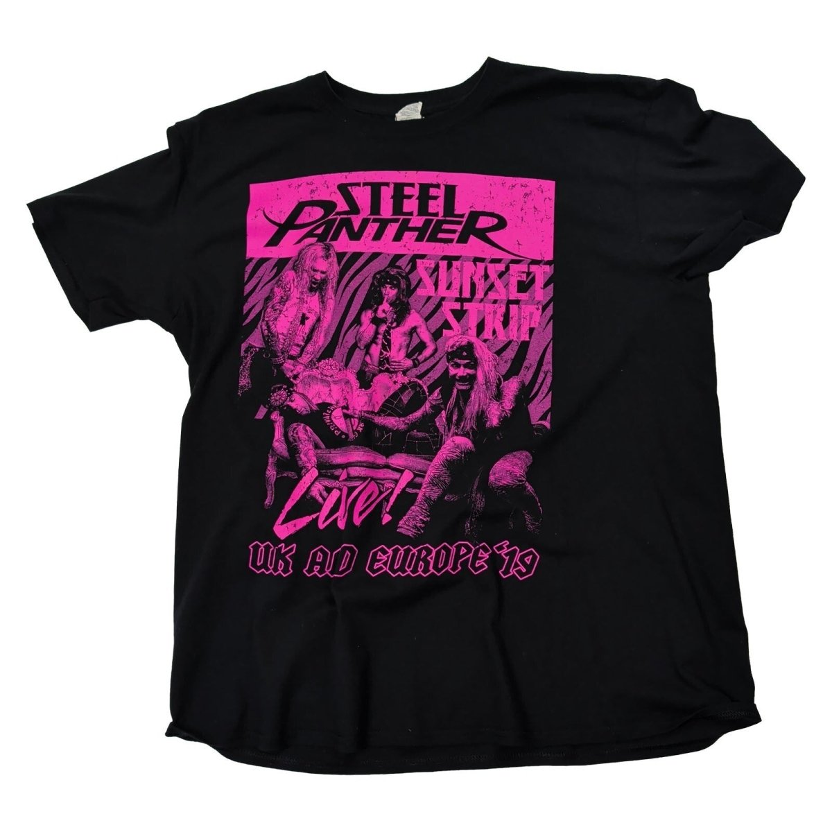 Steel Panther Sunset Strip Live UK Europe 2019 Tour T-Shirt XL Black Pink – product photo 1 | RewearableUK