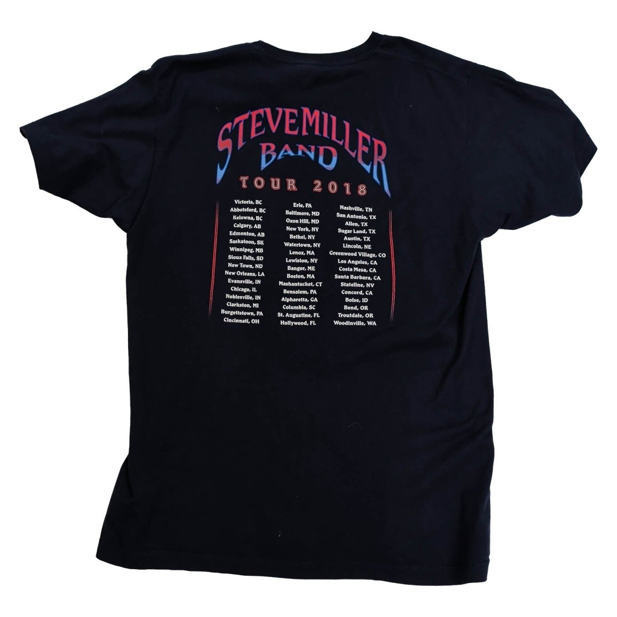 Steve Miller Band Tour 2018 T-Shirt Black Tultex L Pegasus Double Sided – product photo 2 | RewearableUK