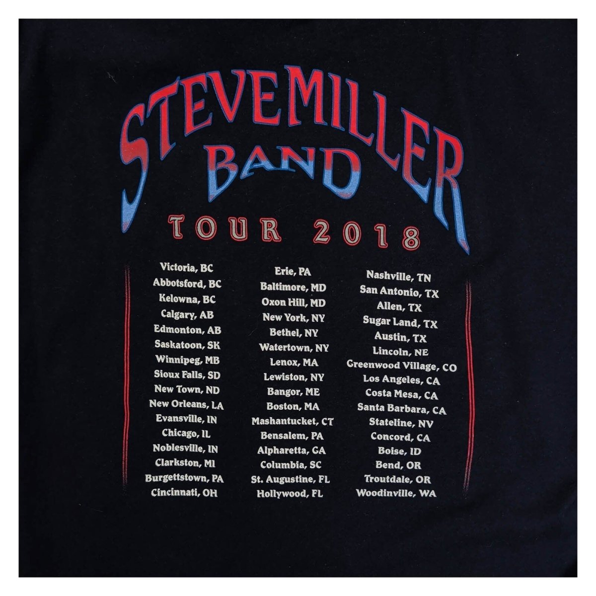 Steve Miller Band Tour 2018 T-Shirt Black Tultex L Pegasus Double Sided – product photo 4 | RewearableUK