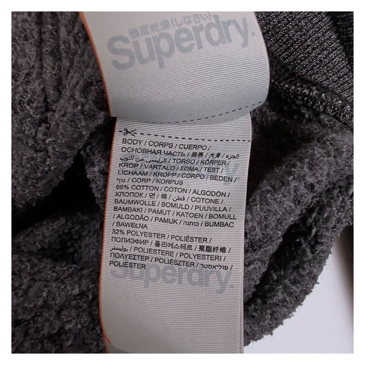 Superdry Men's Hoodie Large Charcoal Grey Zip Front Cotton Blend – product photo 8 | RewearableUK