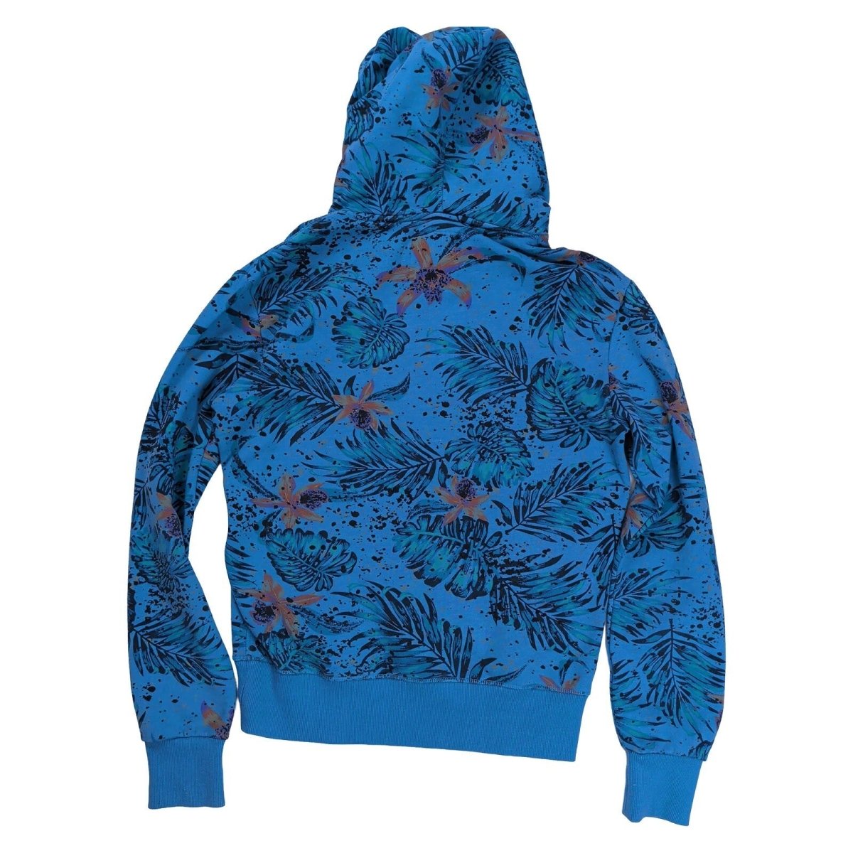 SuperDry Men's Hoodie Medium Blue Floral Print Cotton Blend – product photo 2 | RewearableUK