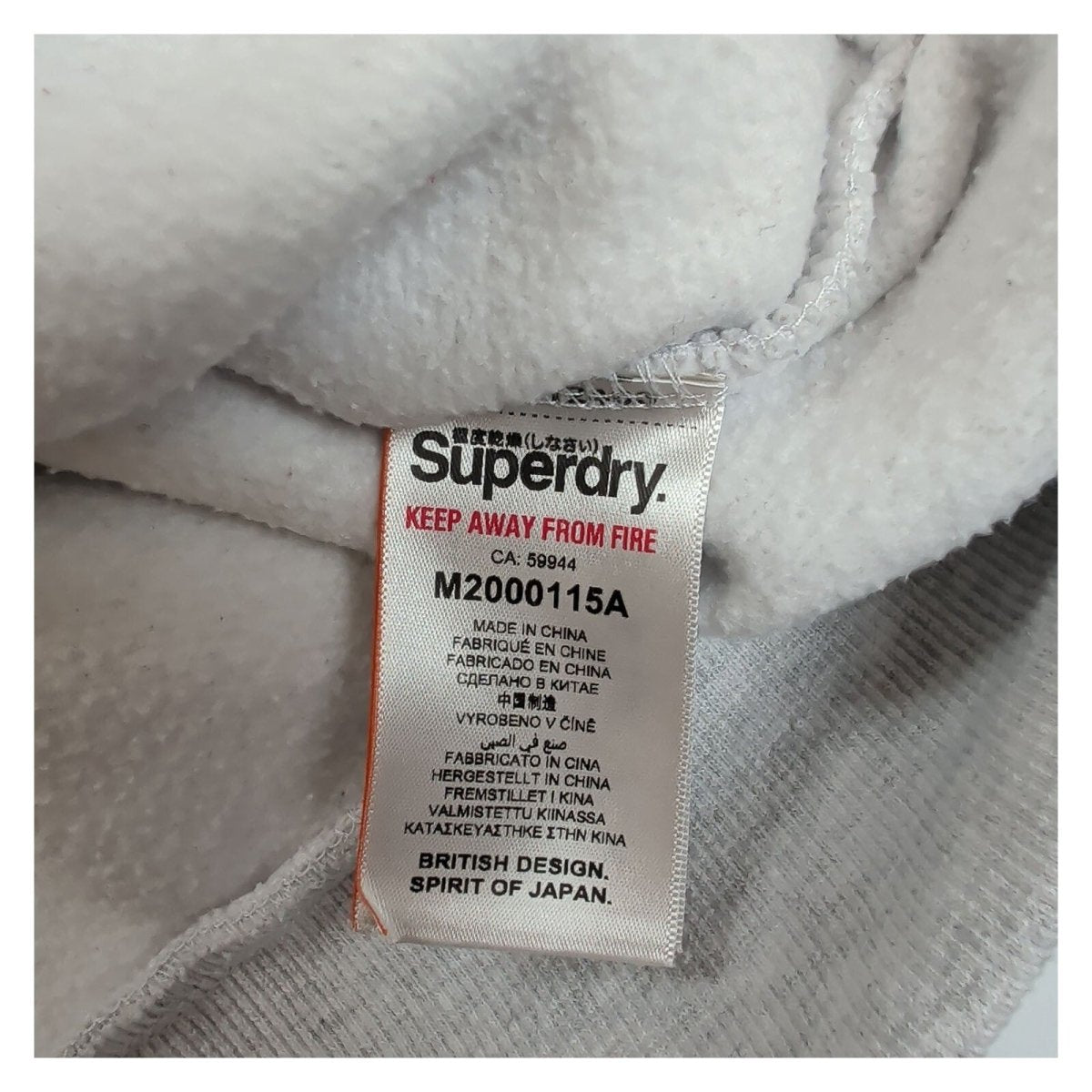 Superdry Men's Sweatshirt L Grey Navy Red Striped Cotton – product photo 7 | RewearableUK