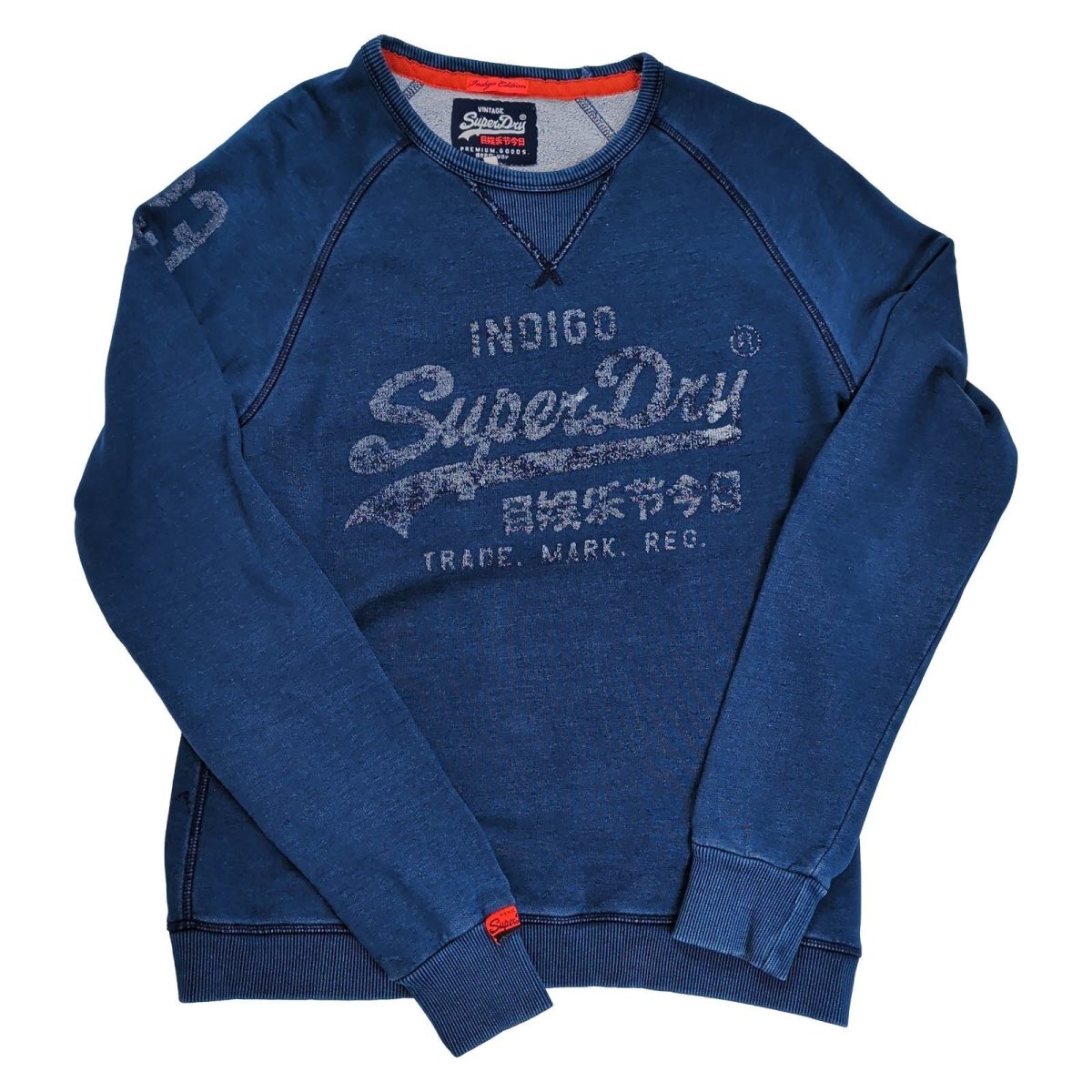 Superdry Mens Sweatshirt Large Indigo Graphic Print – product photo 1 | RewearableUK