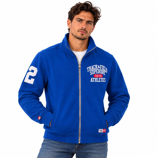 Superdry Men's Track & Field Royal Blue Track Top XL Graphic Zip Front – Track Top product photo 1 | RewearableUK