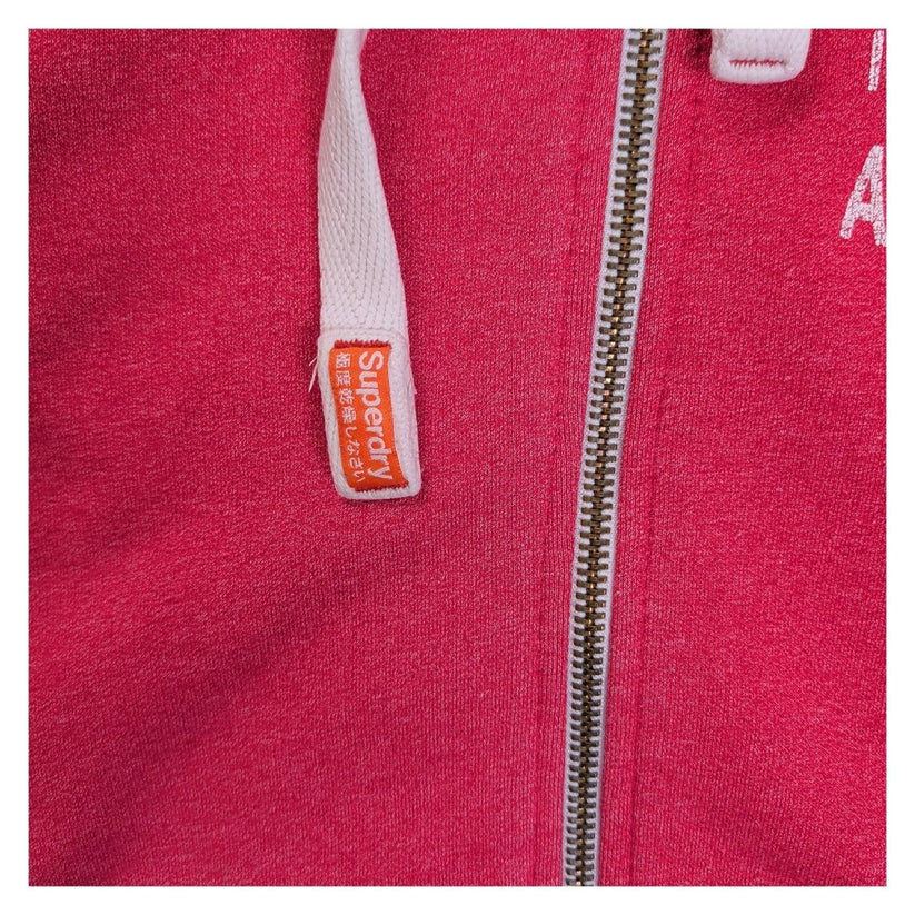Superdry State Athl Dept Pink Marl Full Zip Hoodie Size S Graphic Sweatshirt – product photo 6 | RewearableUK
