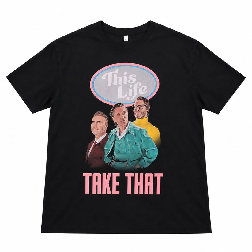 Take That This Life Tour 2024 Black T Shirt Size L UK EU Concert Band Graphic – product photo 1 | RewearableUK