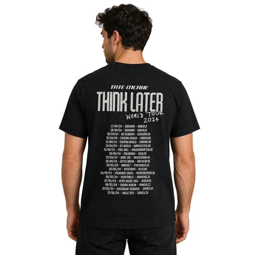 Tate McRae Think Later World Tour 2024 T-Shirt L Black – Music T-Shirt product photo 2 | RewearableUK