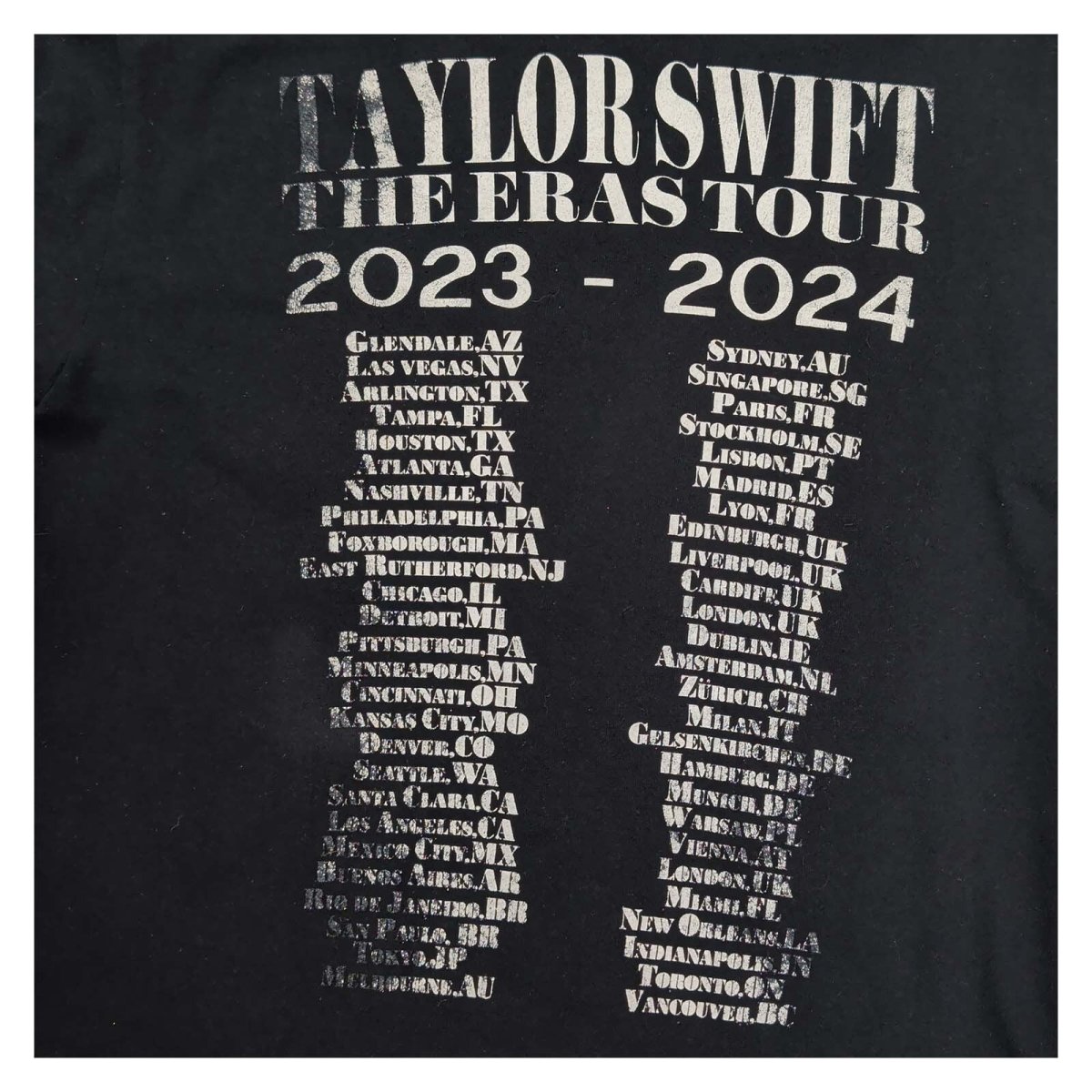 Taylor Swift The Eras Tour 2023 2024 T-Shirt Black S Gildan Tour Dates Graphic – product photo 4 | RewearableUK