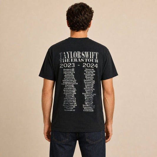 Taylor Swift The Eras Tour 2023–2024 T-Shirt S Black Gildan – T-Shirts product photo 2 | RewearableUK
