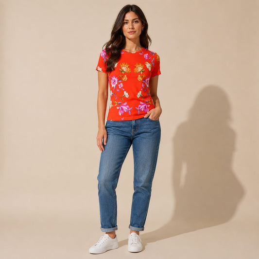 Ted Baker Arbyela Orange Floral T-Shirt – Size 1 – Top product photo 1 | RewearableUK