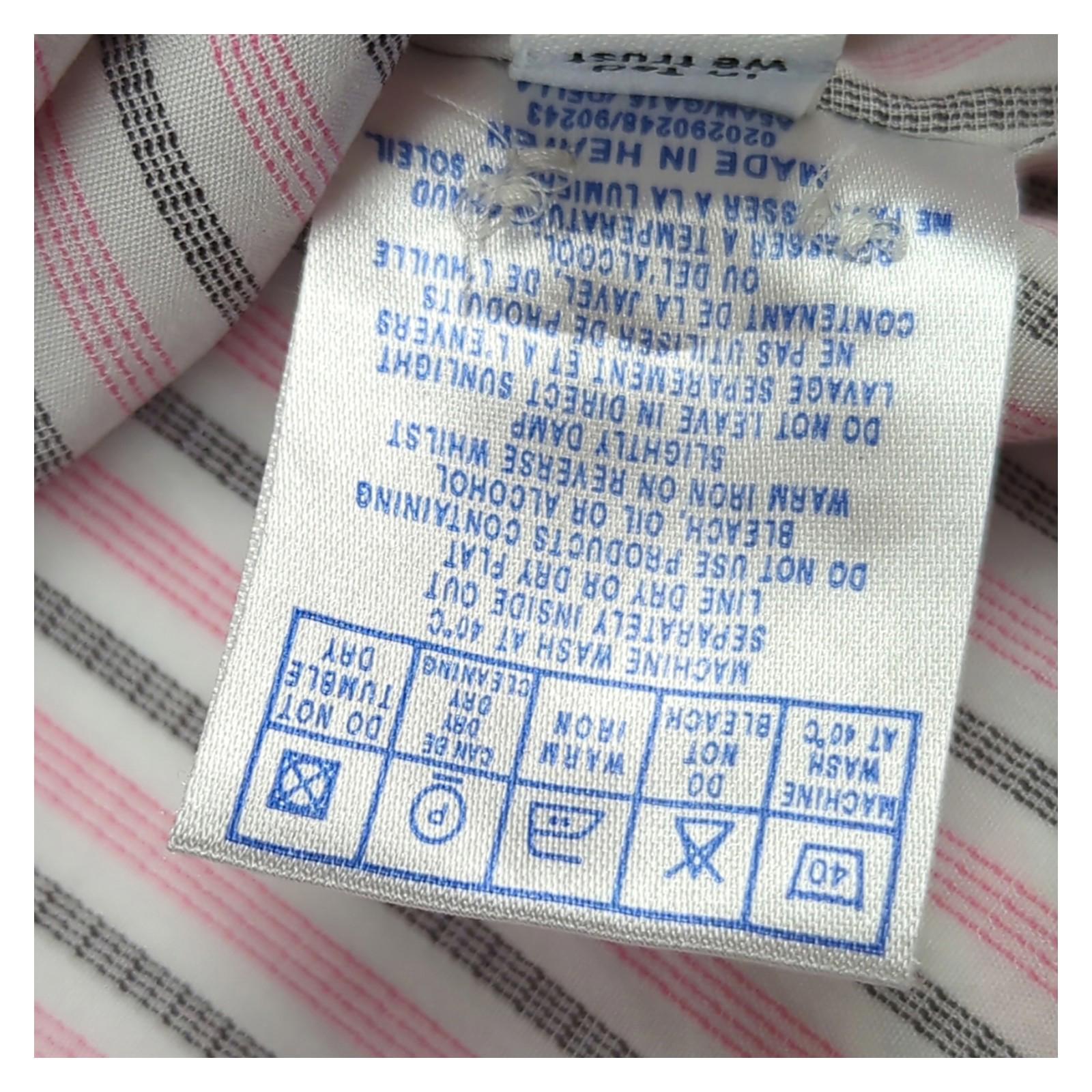 Ted Baker Ted Baker Archive Formal Shirt Size 15.5 Men’s Pink Black Striped Long Sleeve shirt RewearableUK