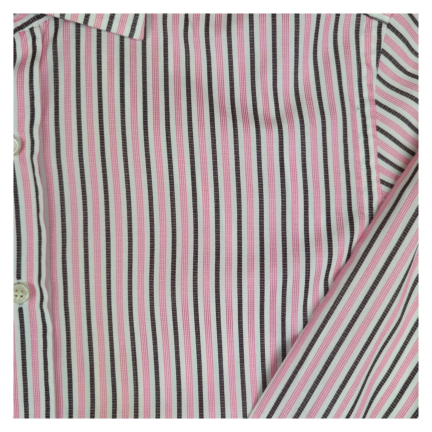 Ted Baker Ted Baker Archive Formal Shirt Size 15.5 Men’s Pink Black Striped Long Sleeve shirt RewearableUK