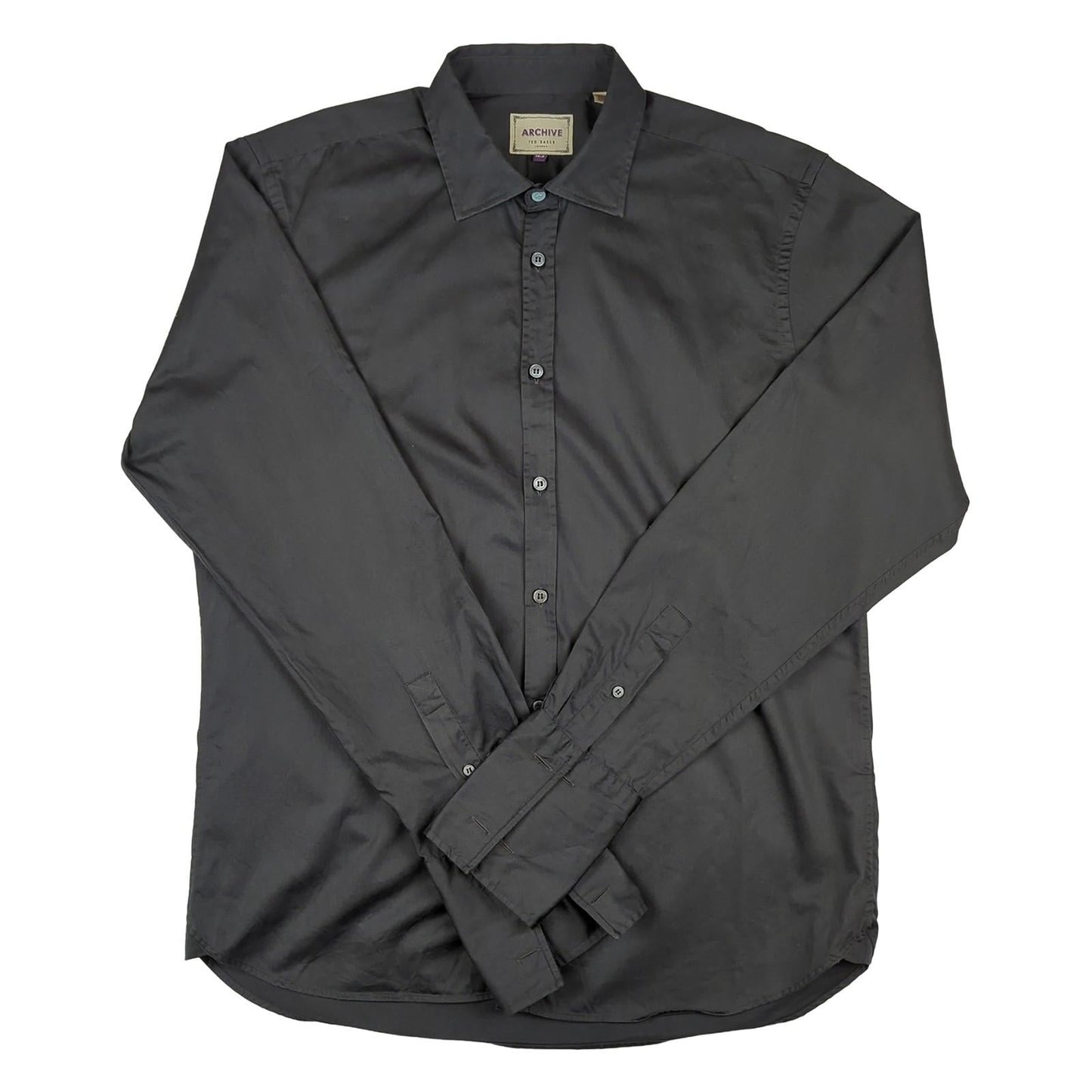 Ted Baker Ted Baker Archive Mens Black Formal Shirt 16.5 French Cuff Dress Shirt shirt RewearableUK