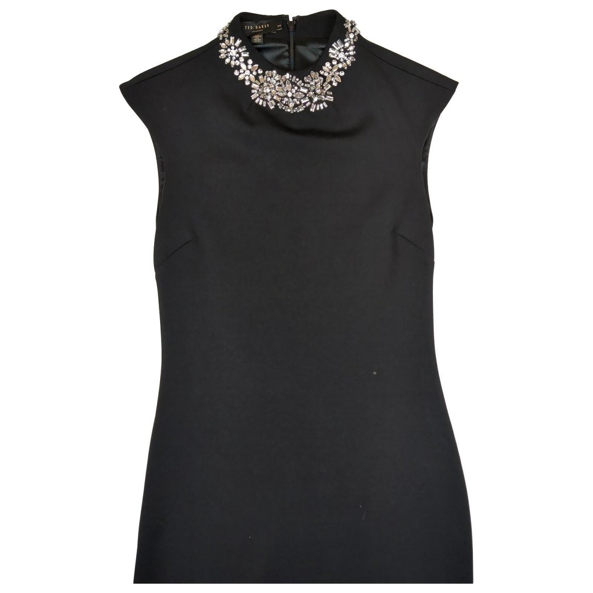 Ted Baker Black Embellished Collar Dress Size 2 UK 10 Jewelled Party by Ted Baker – | RewearableUK