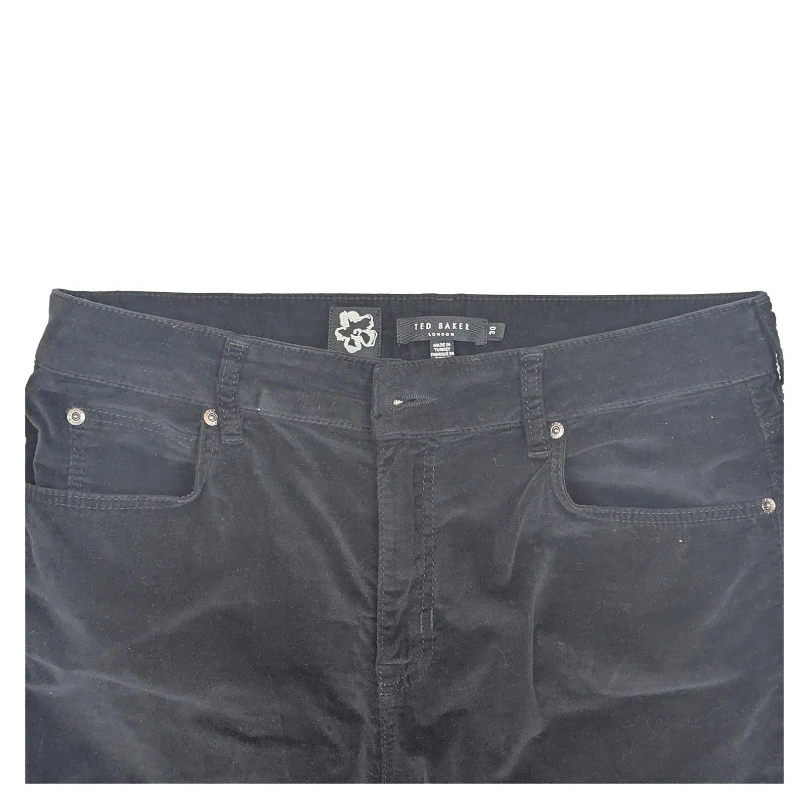 Ted Baker Black Needlecord Trousers Men's W30 Slim Fit Velvet Touch Jeans Style by Ted Baker – | RewearableUK