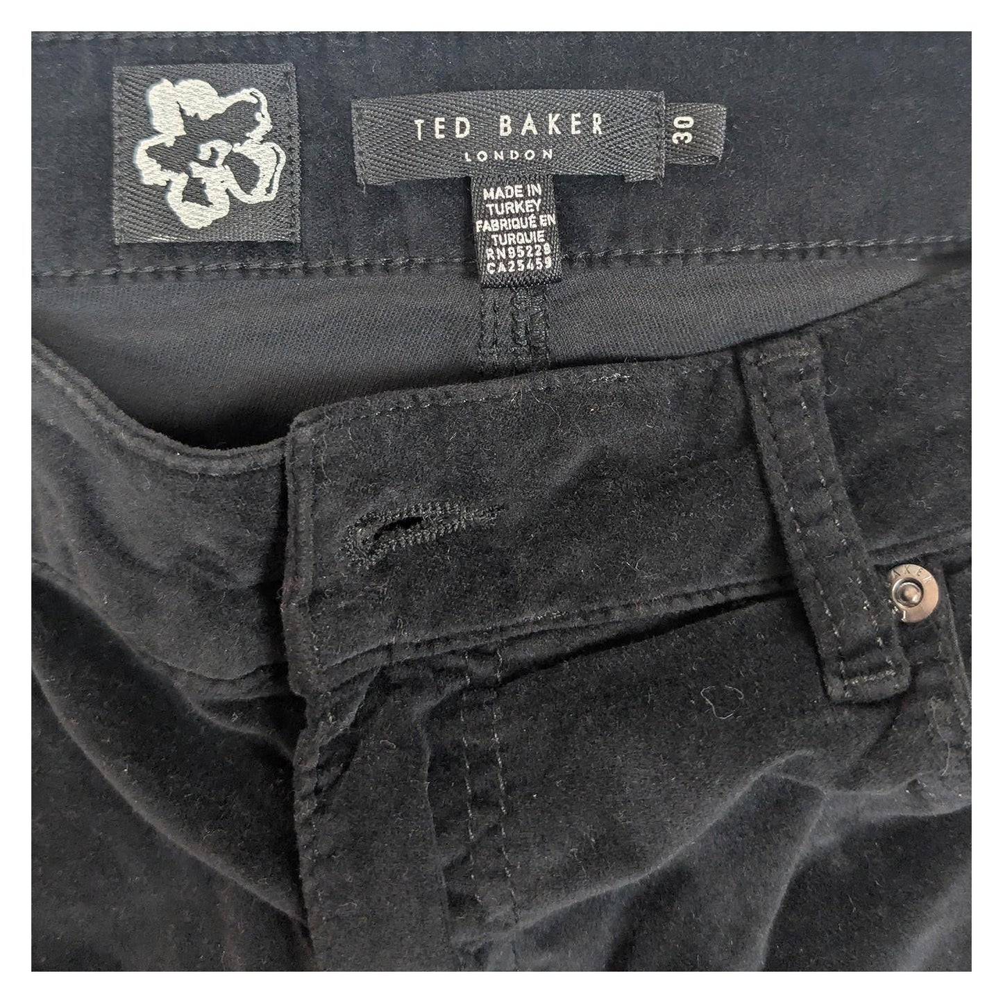 Ted Baker Black Needlecord Trousers Men's W30 Slim Fit Velvet Touch Jeans Style by Ted Baker – | RewearableUK