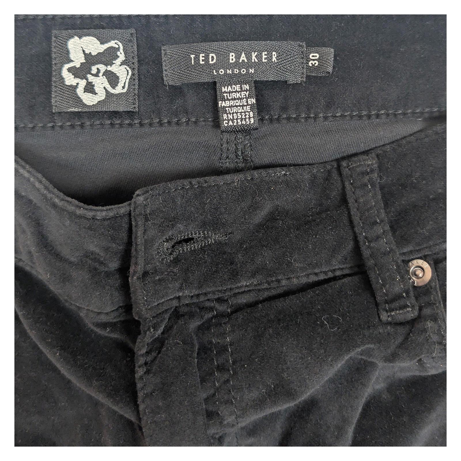 Ted Baker Black Needlecord Trousers Men's W30 Slim Fit Velvet Touch Jeans Style by Ted Baker – | RewearableUK