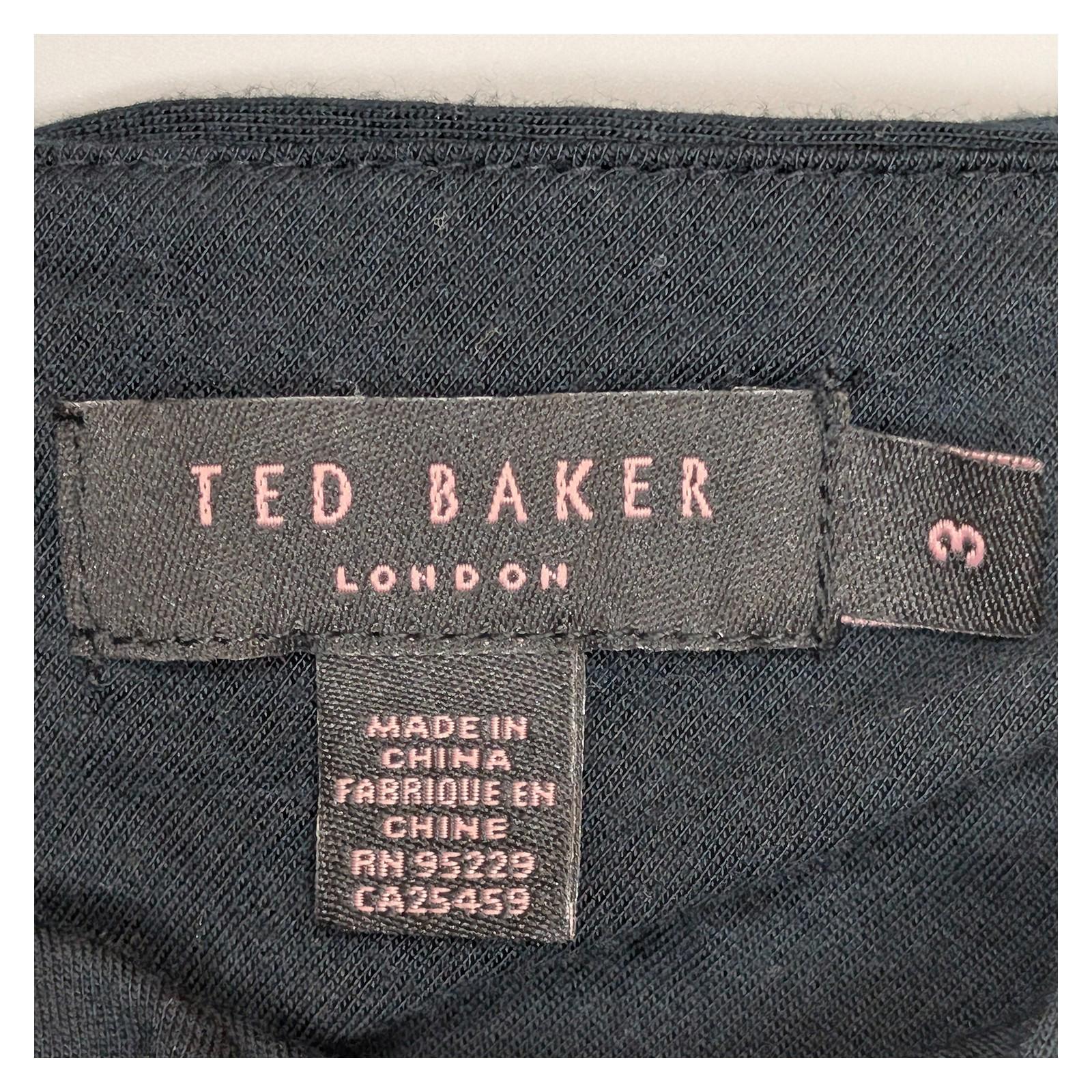 Ted Baker Black Silk Trim Cami Top Size 3 (UK 12) Modal Ruched Vest Sleeveless by Ted Baker – | RewearableUK