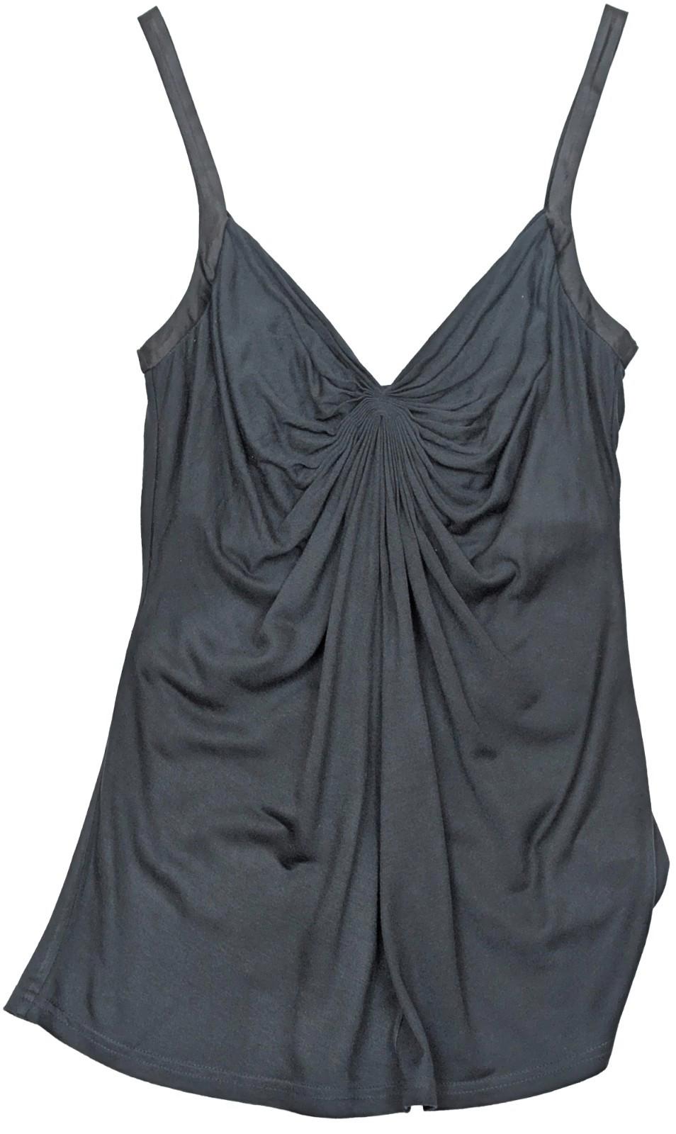 Ted Baker Black Silk Trim Cami Top Size 3 (UK 12) Modal Ruched Vest Sleeveless by Ted Baker – | RewearableUK