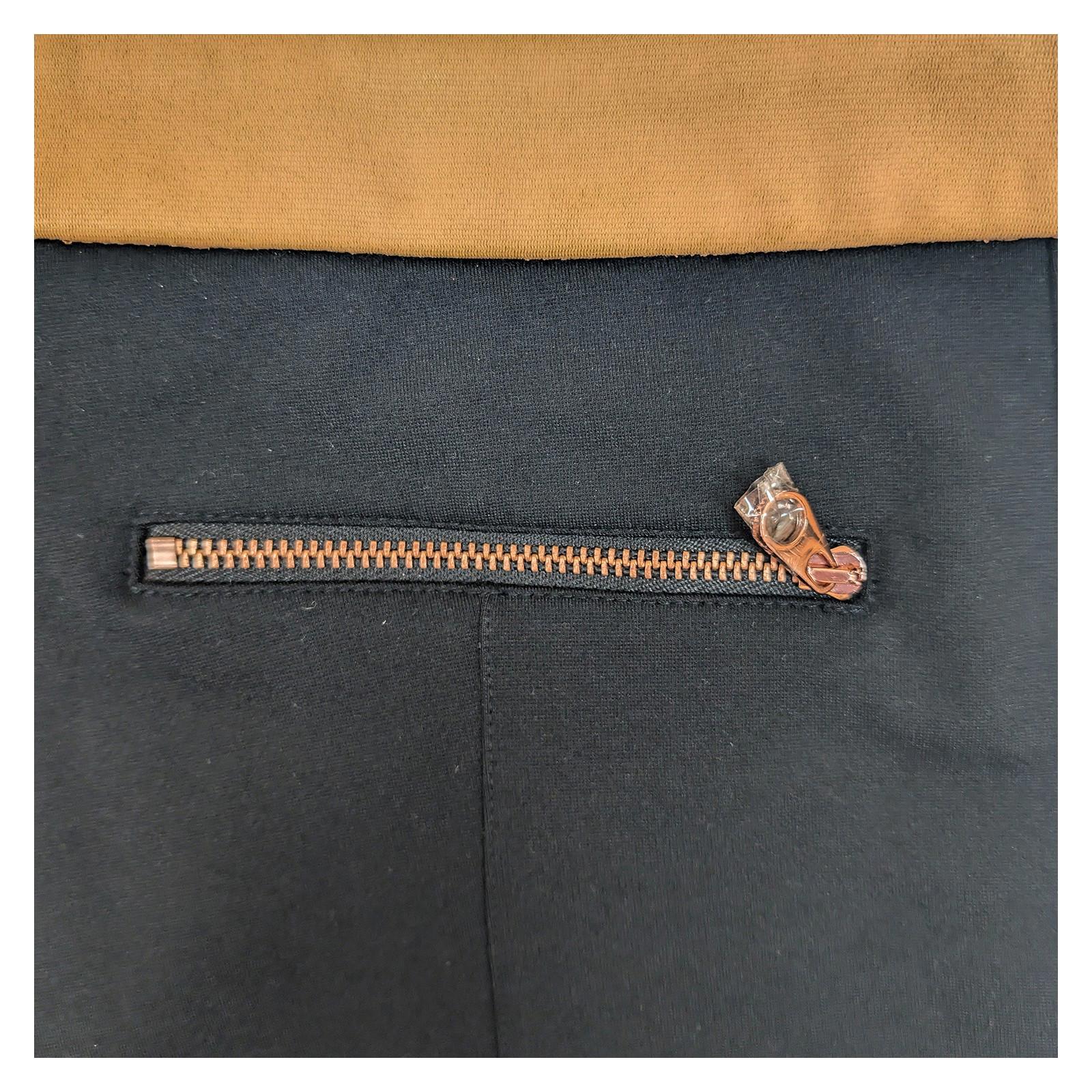 Ted Baker Black Trousers Size 2 (UK 10) Tan Waistband Rose Gold Zip Cigarette Ne by Ted Baker – | RewearableUK