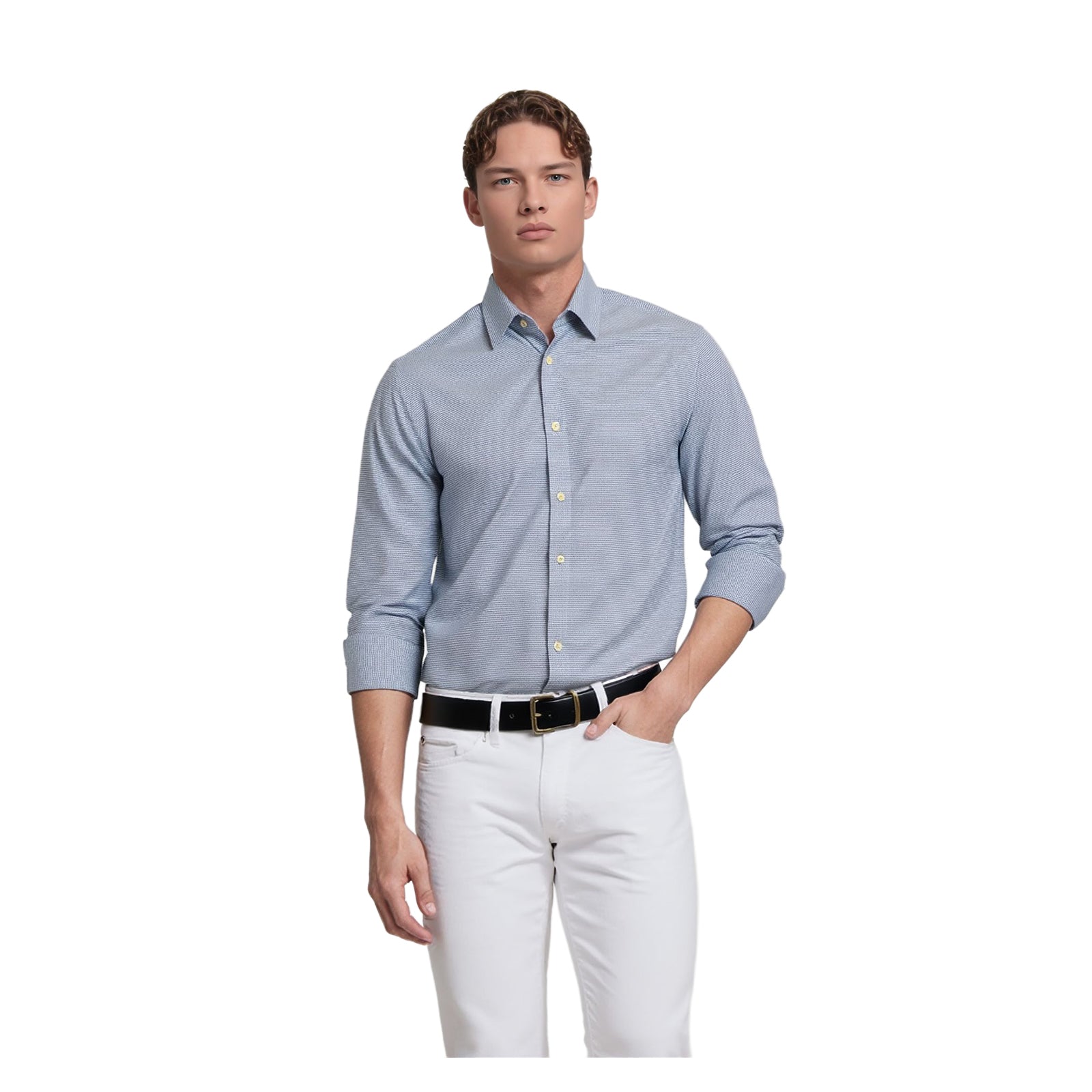 Ted Baker Ted Baker Blue Men's Shirt Size 16 Slim Fit Long Sleeve Smart Casual shirt RewearableUK