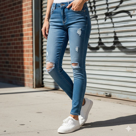 Ted Baker Distressed Skinny Jeans Blue | Women's W32 (UK 14) by Ted Baker – JEANS | RewearableUK