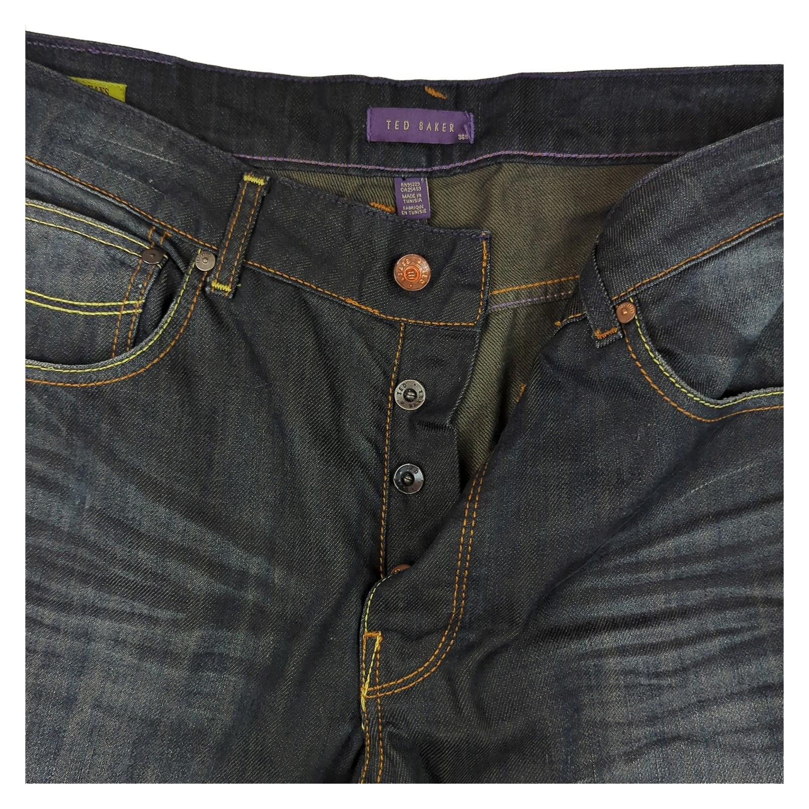 Ted Baker Ted Baker Dixie Deans Jeans Mens W36 Regular Dark Blue Denim Trousers Used JEANS RewearableUK