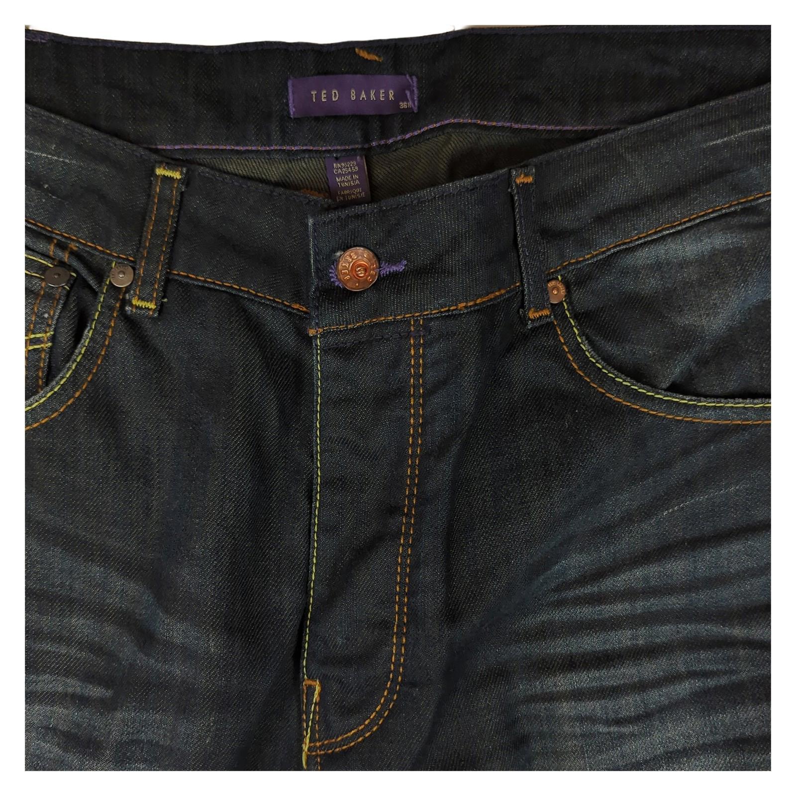 Ted Baker Ted Baker Dixie Deans Jeans Mens W36 Regular Dark Blue Denim Trousers Used JEANS RewearableUK