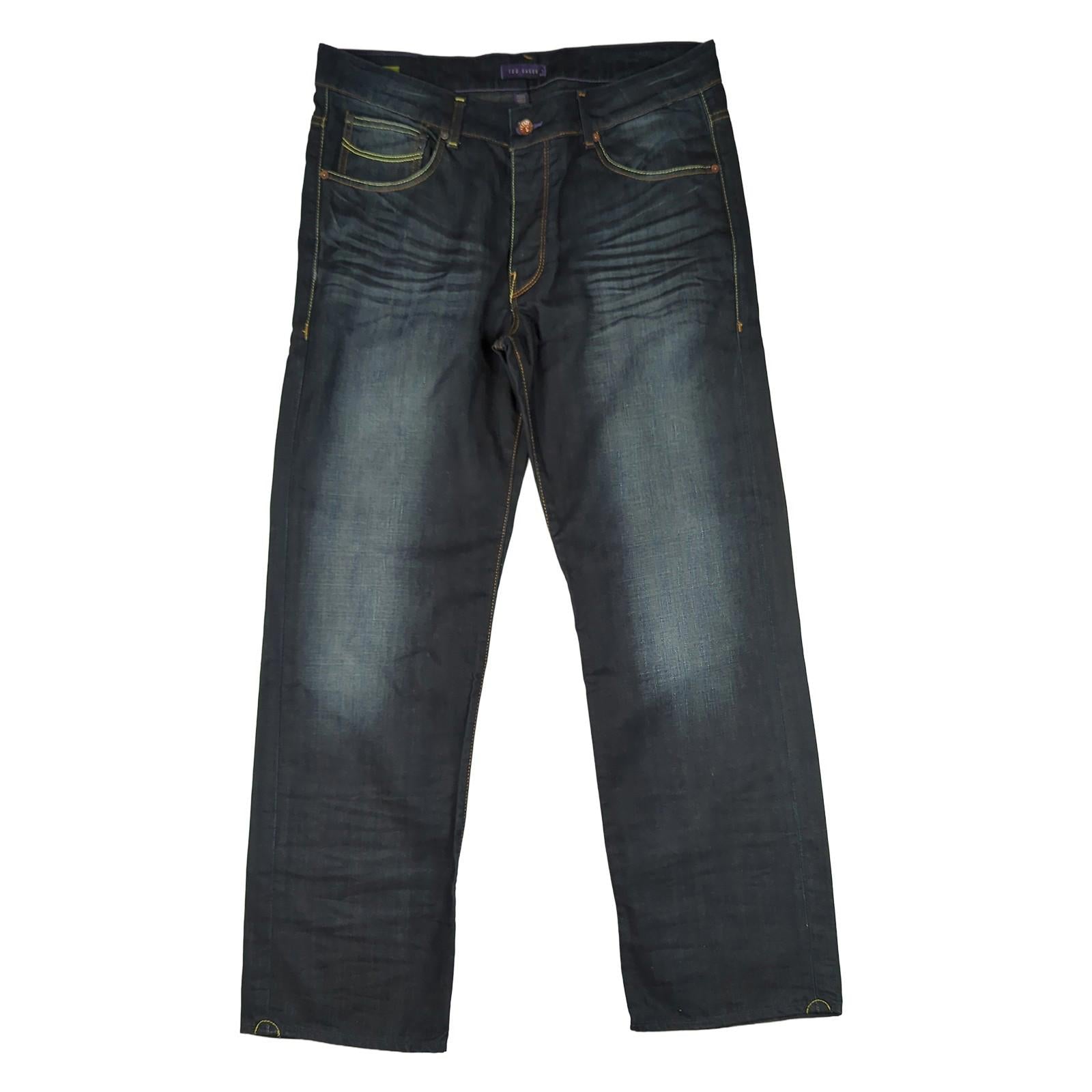 Ted Baker Ted Baker Dixie Deans Jeans Mens W36 Regular Dark Blue Denim Trousers Used JEANS RewearableUK
