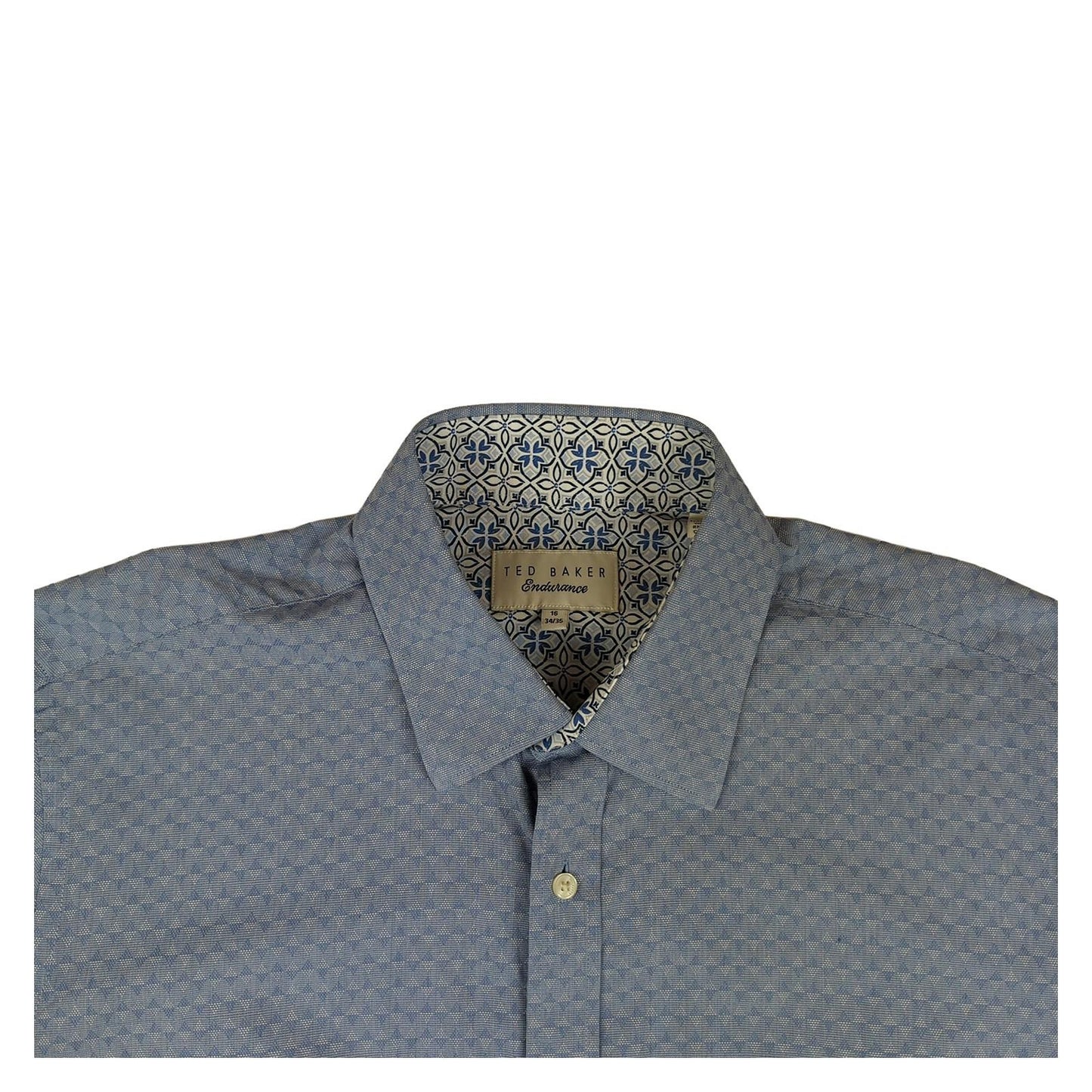 Ted Baker Ted Baker Endurance Men's Blue Cotton Long Sleeve Shirt Size 16 Casual shirt RewearableUK