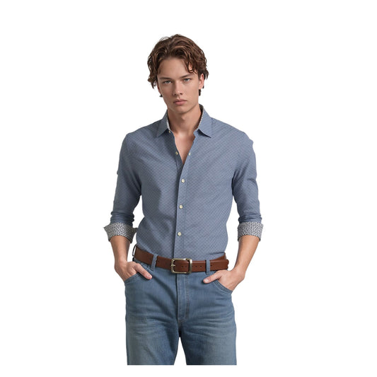 Ted Baker Ted Baker Endurance Men's Blue Cotton Long Sleeve Shirt Size 16 Casual shirt RewearableUK