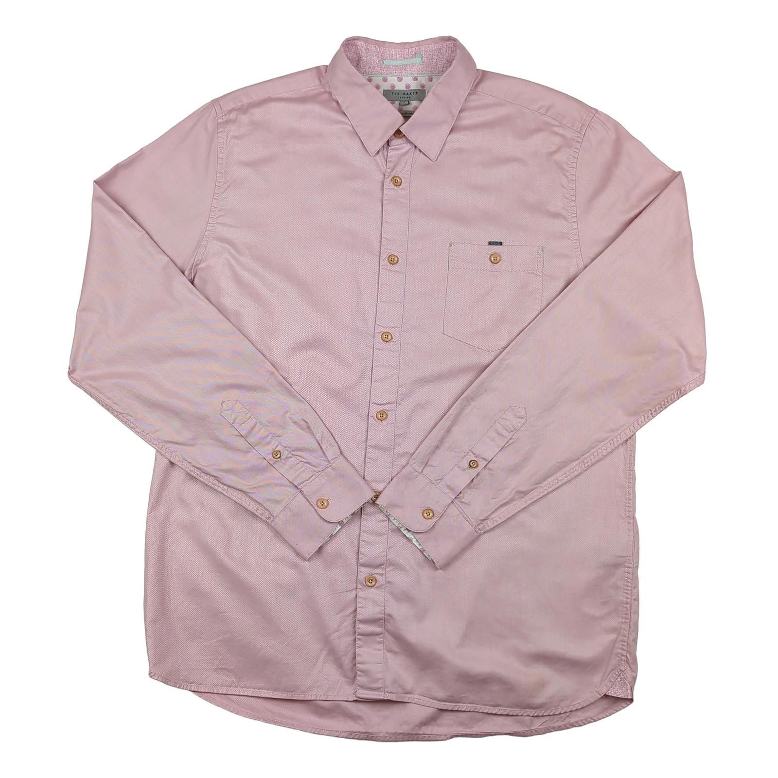 Ted Baker Ted Baker Endurance Men's Lavender Long Sleeve Cotton Shirt Size 17 L shirt RewearableUK