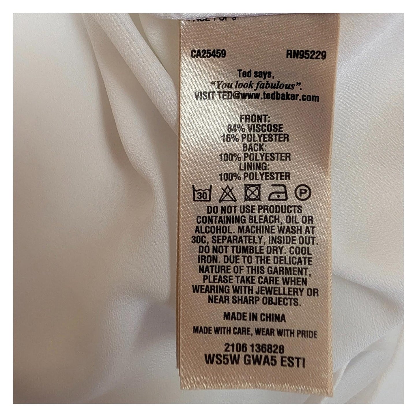 Ted Baker Esti White Burnout Floral Top Size 2 UK 10 Sleeveless Shell Blouse Sma by Ted Baker – | RewearableUK