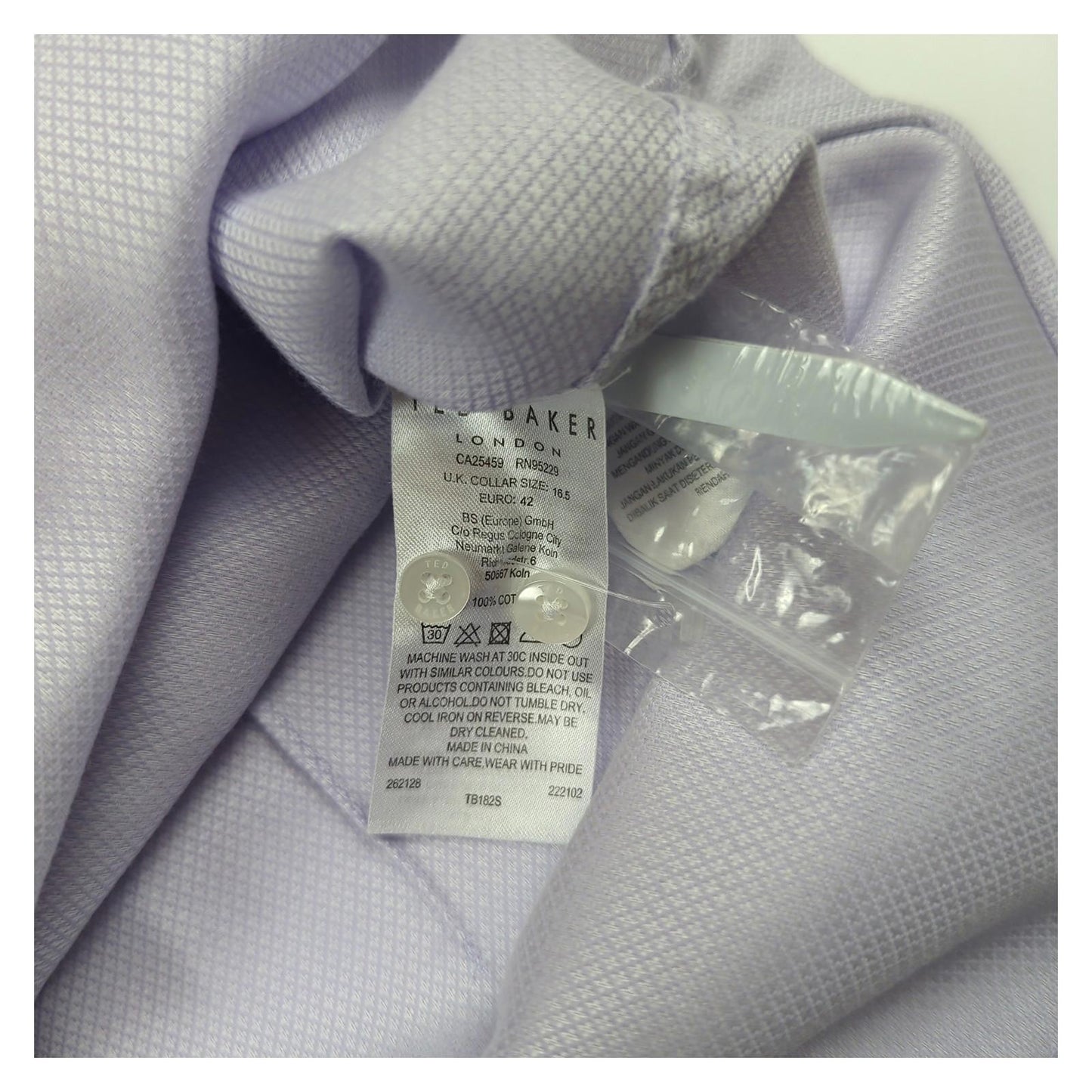 Ted Baker Ted Baker Formal Shirt Purple Men’s Size 16.5 (Large) Long Sleeve shirt RewearableUK