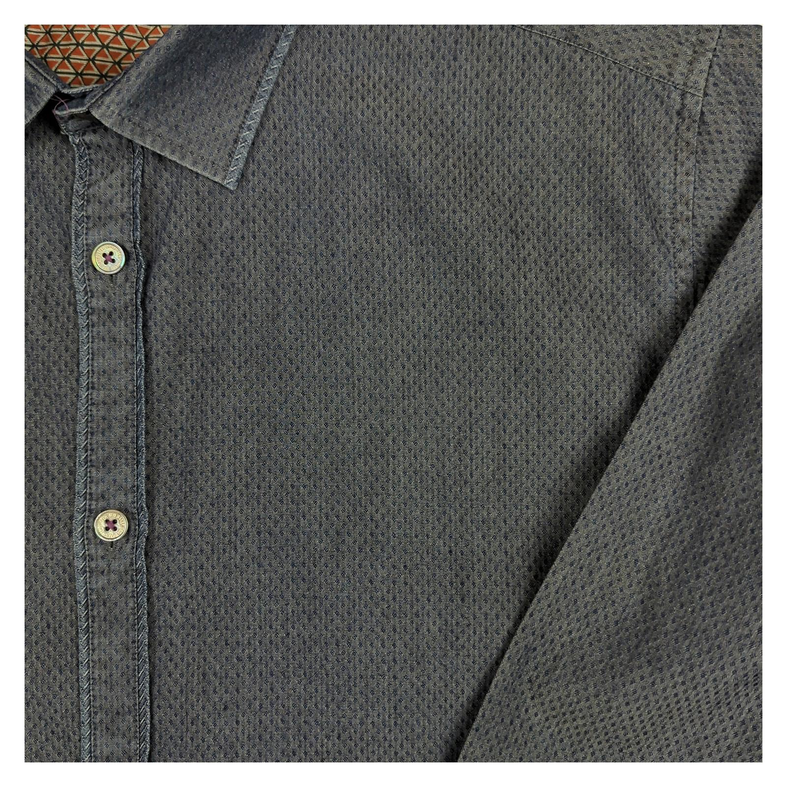 Ted Baker Ted Baker Geometric Print Shirt Navy Blue Size 4 (Large) Long Sleeve shirt RewearableUK