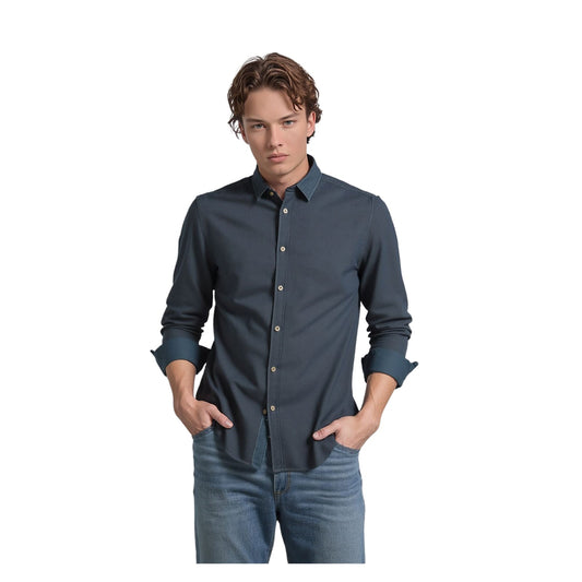 Ted Baker Ted Baker Geometric Print Shirt Navy Blue Size 4 (Large) Long Sleeve shirt RewearableUK