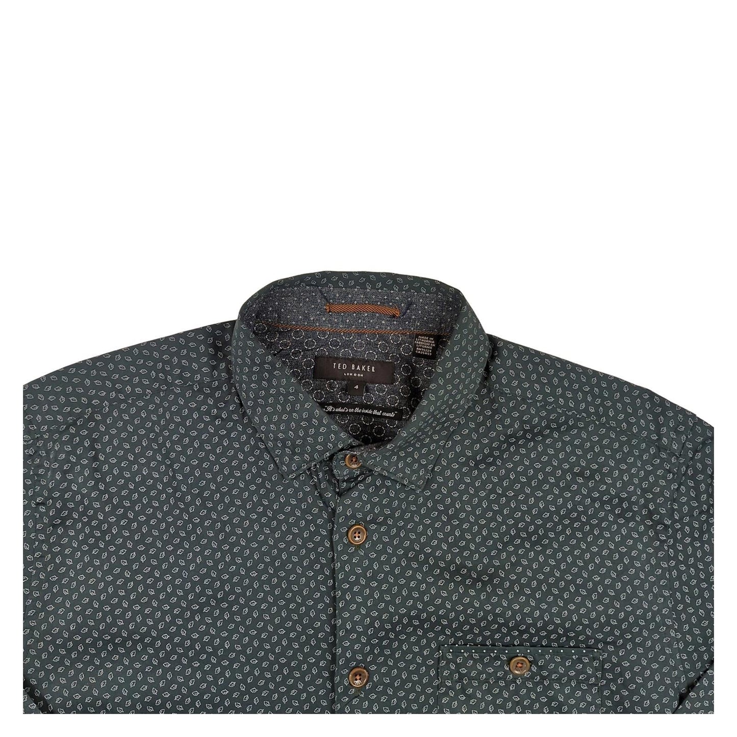 Ted Baker Ted Baker Green Geometric Abstract Shirt Men’s Size Large (4) Excellent shirt RewearableUK