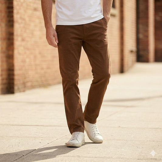 ted baker holland mens brown cotton straight trousers 36 r paint marks by Baker – trousers | RewearableUK