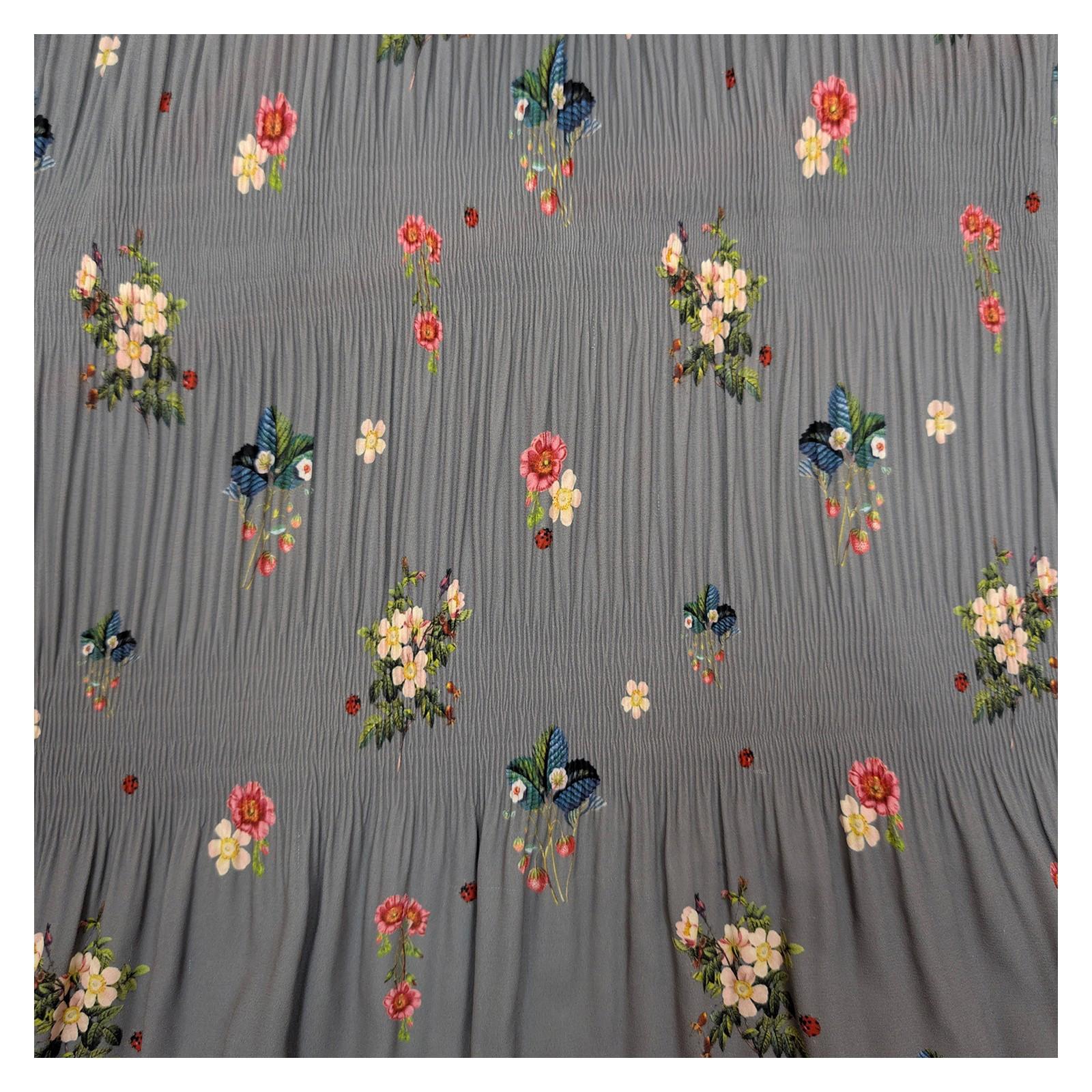 Ted Baker Horili Pleated Top Size 3 UK 12 Blue Floral Strawberry Ruffle Blouse by Ted Baker – | RewearableUK