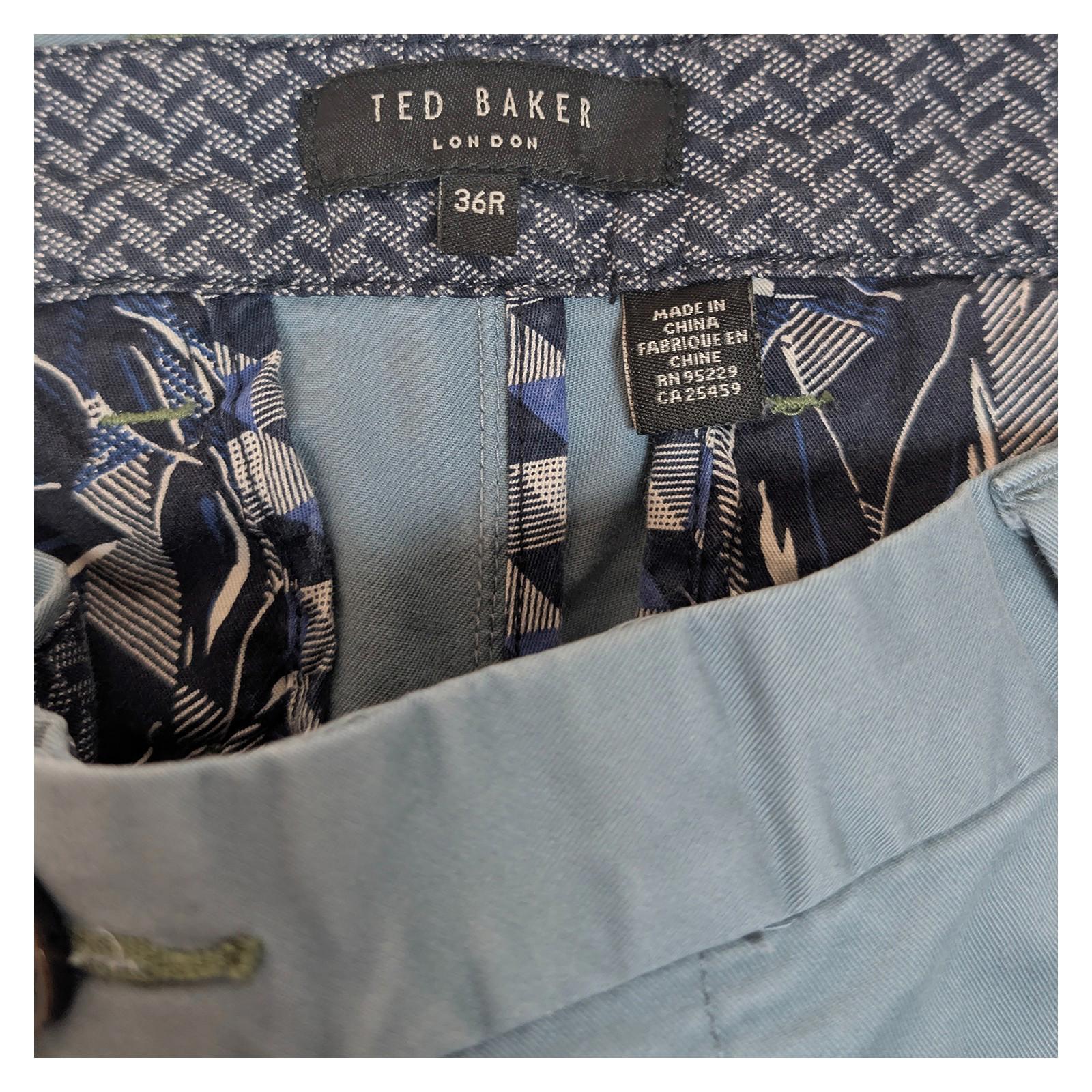 Ted Baker London Blue Chino Trousers Size 36R Men's Stretch Cotton Pants Regular by Baker – | RewearableUK
