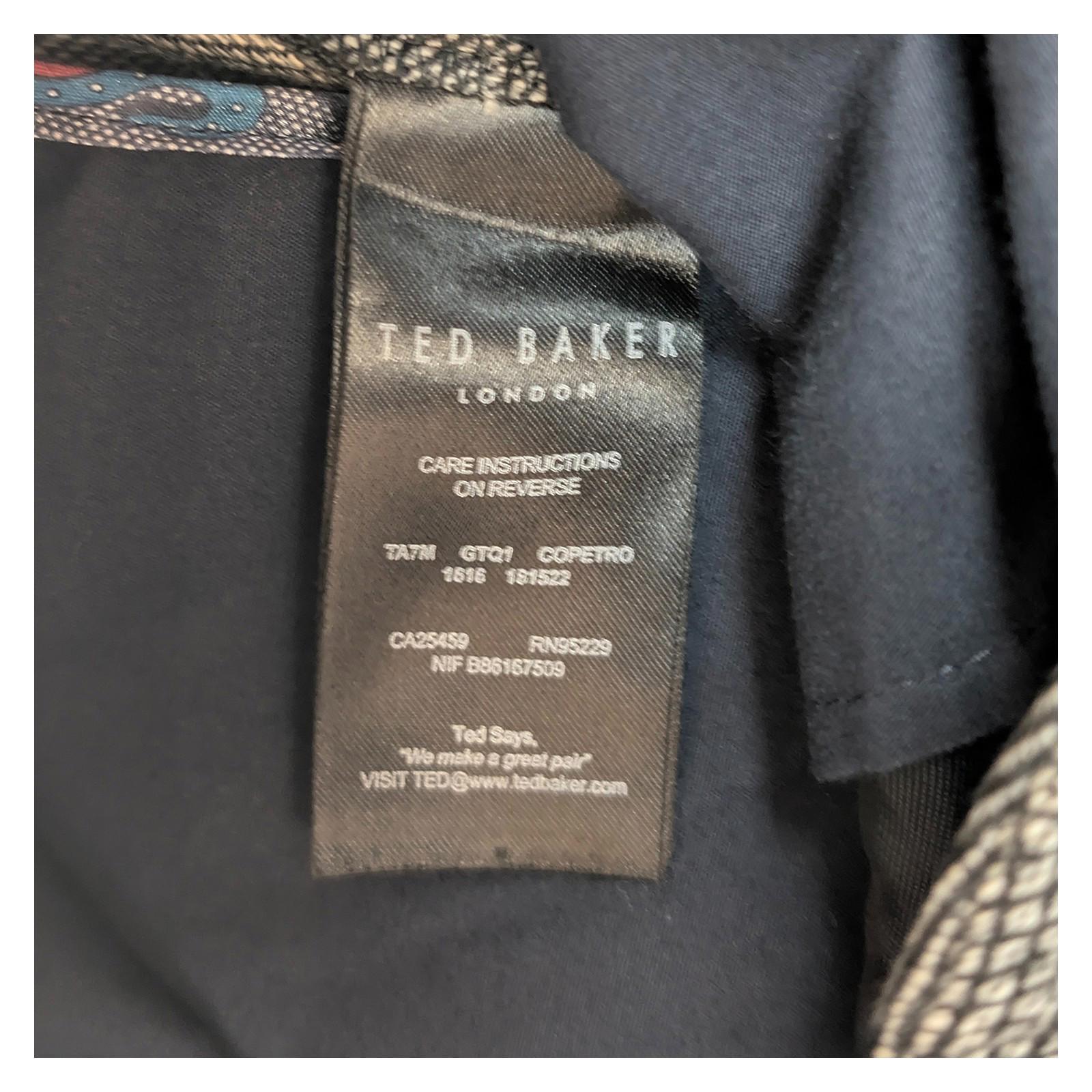 Ted Baker London Grey Wool Trousers Size 32R Men's Smart Formal Pants Textured by Baker – | RewearableUK