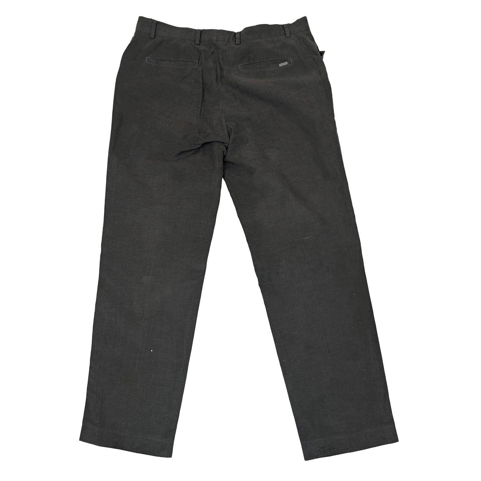 Ted baker london men size 36 dark grey charcoal linen cotton blend trousers by Baker – | RewearableUK