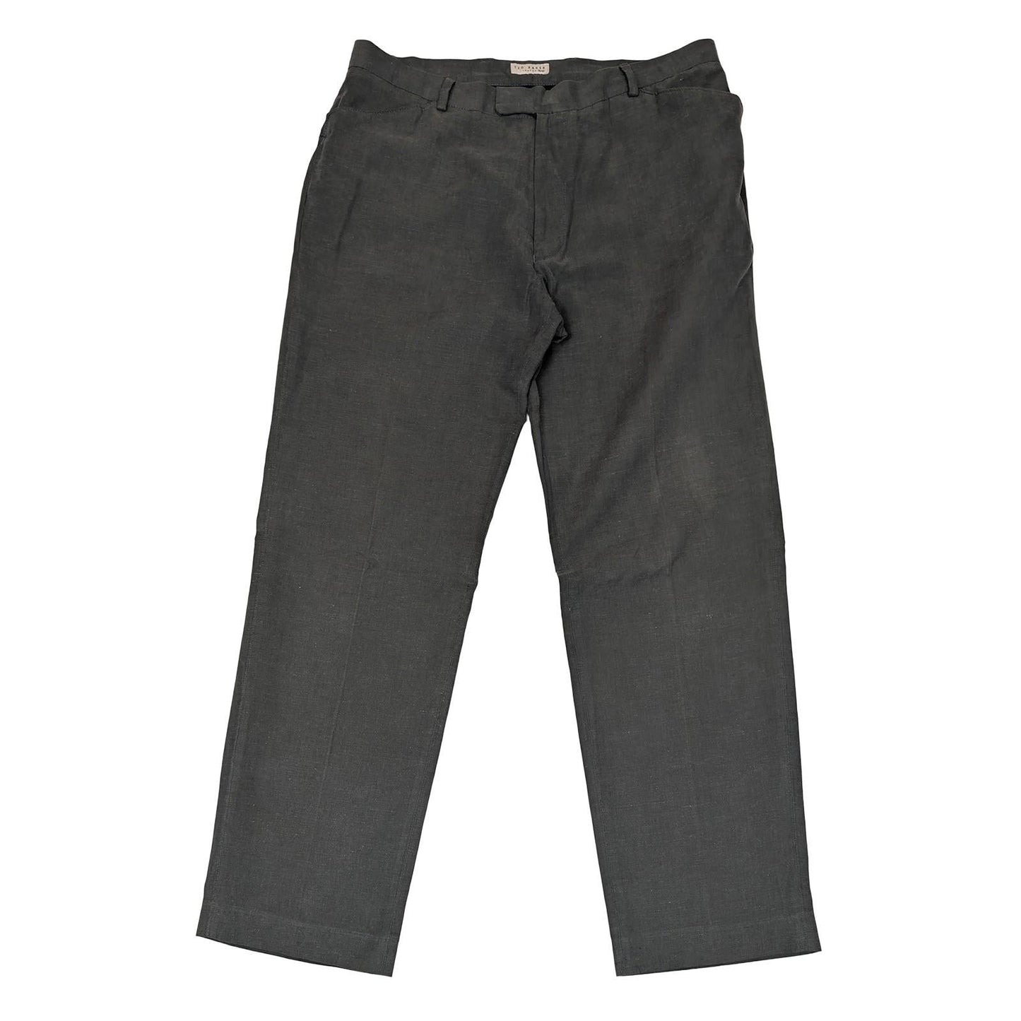 Ted baker london men size 36 dark grey charcoal linen cotton blend trousers by Baker – | RewearableUK