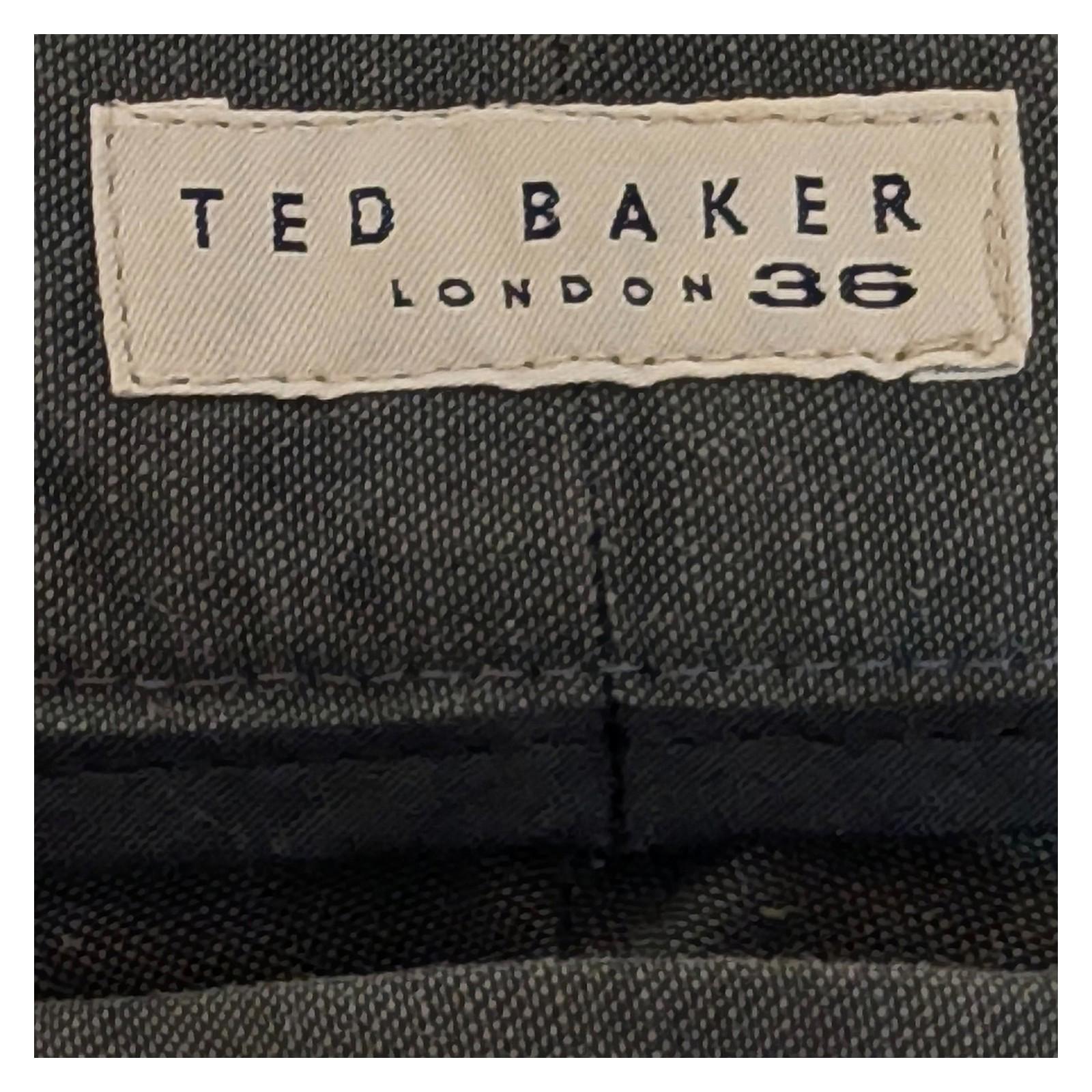Ted baker london men size 36 dark grey charcoal linen cotton blend trousers by Baker – | RewearableUK