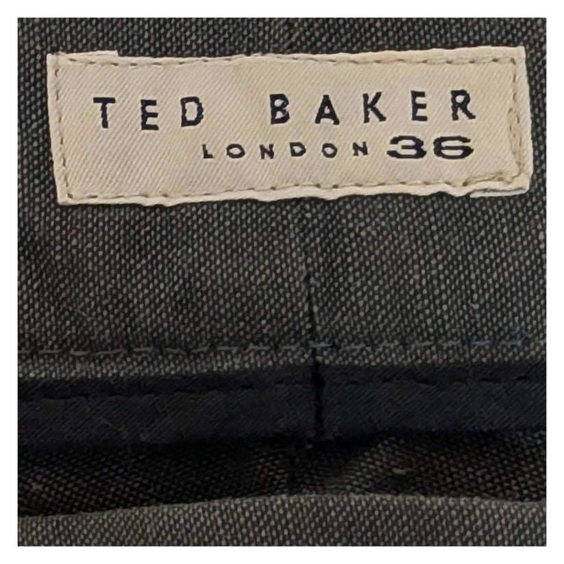 Ted baker london men size 36 dark grey charcoal linen cotton blend trousers by Baker – | RewearableUK