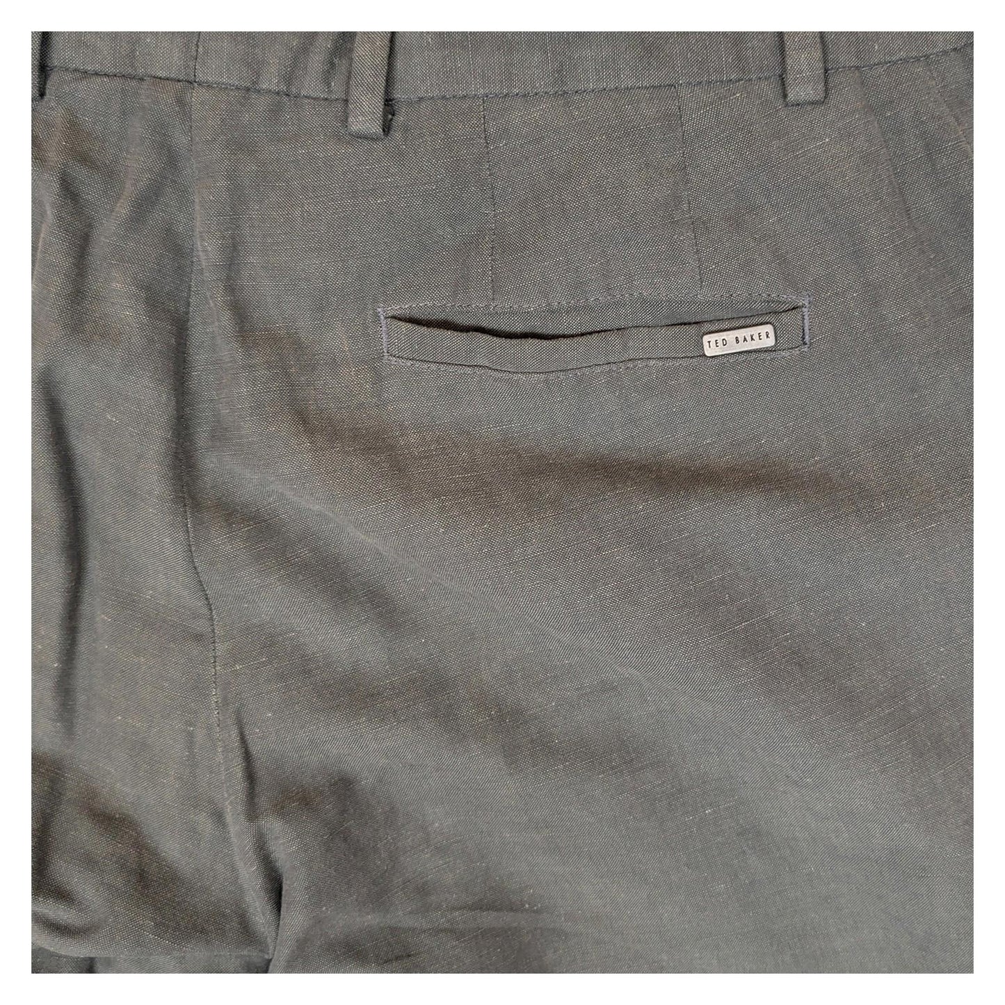 Ted baker london men size 36 dark grey charcoal linen cotton blend trousers by Baker – | RewearableUK