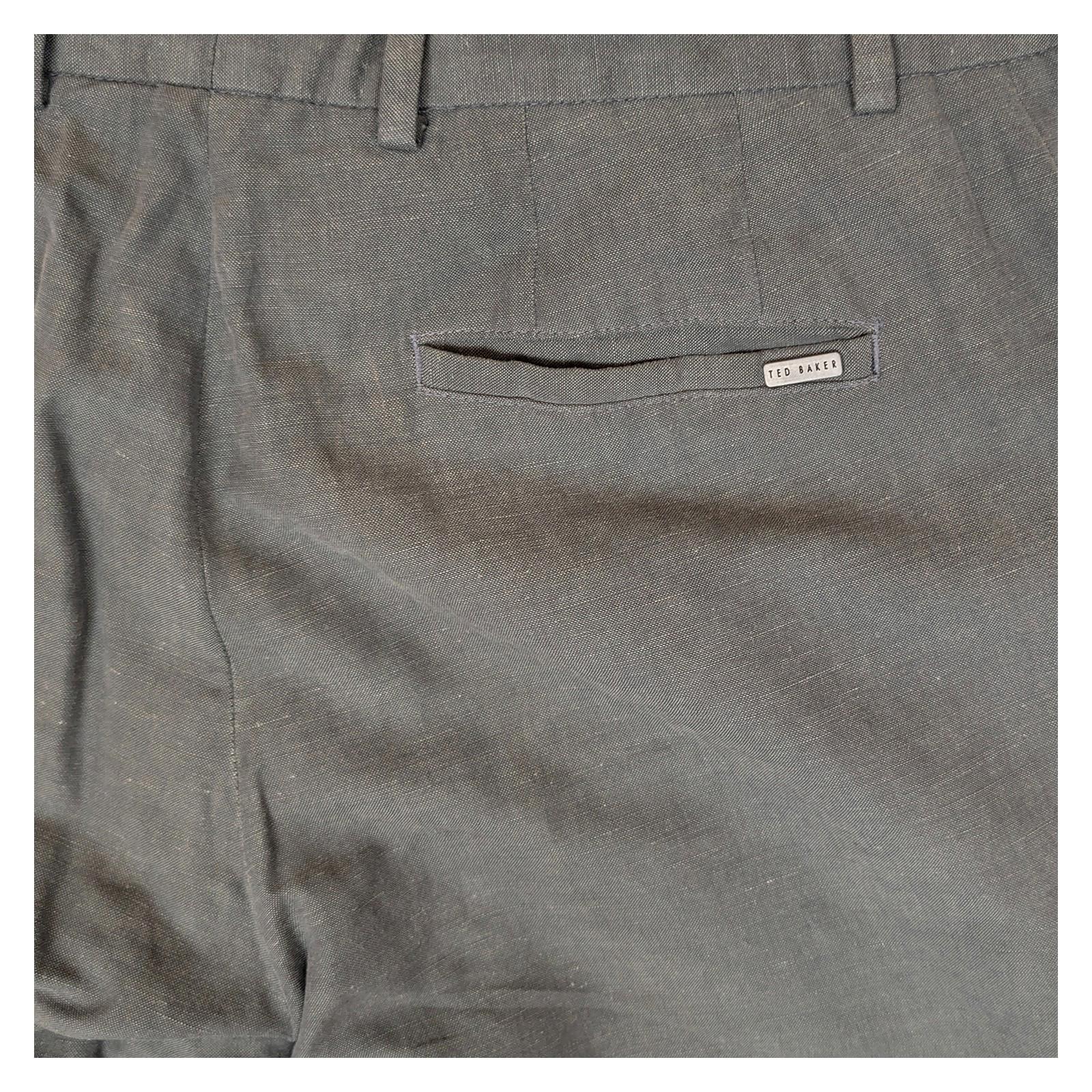Ted baker london men size 36 dark grey charcoal linen cotton blend trousers by Baker – | RewearableUK