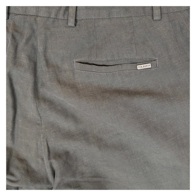 Ted baker london men size 36 dark grey charcoal linen cotton blend trousers by Baker – | RewearableUK